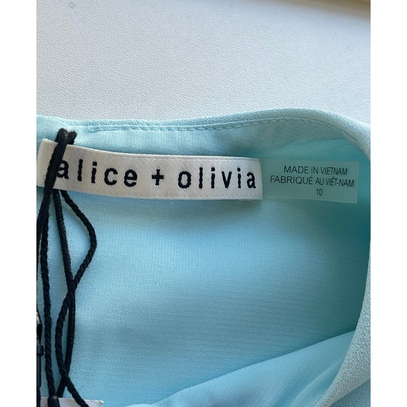 Alice + Olivia Powder Blue Shift Dress Sleeveless Zip Back Size‎ 10 NWT - Picture 3 of 8